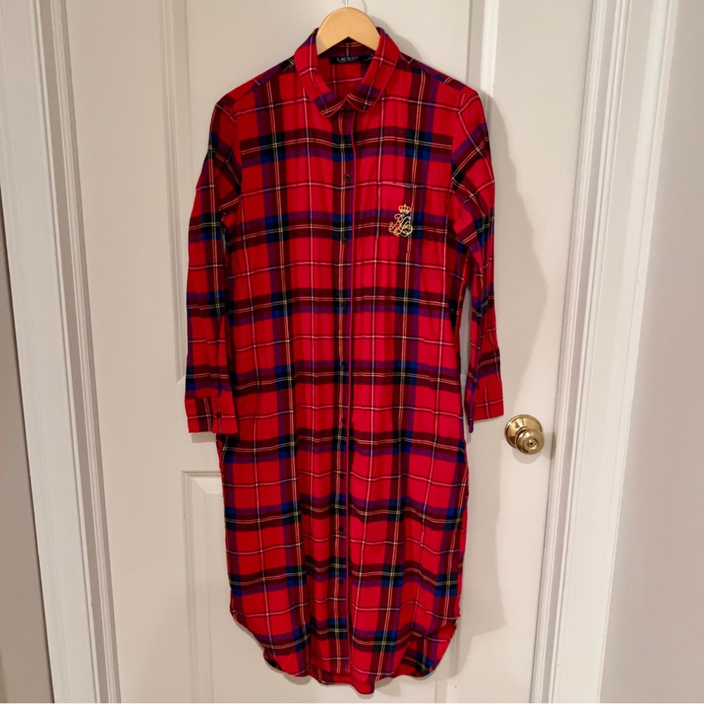 Lauren Ralph Lauren Plaid Flannel Night Shirt